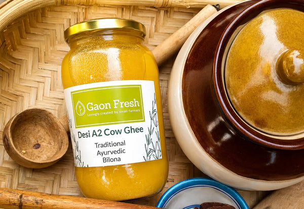 Desi A2 cow ghee (Ayurvedic and bilona) - Gaon Fresh - 500ML