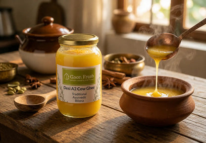 Desi A2 cow ghee (Ayurvedic and bilona) - Gaon Fresh - 500ML