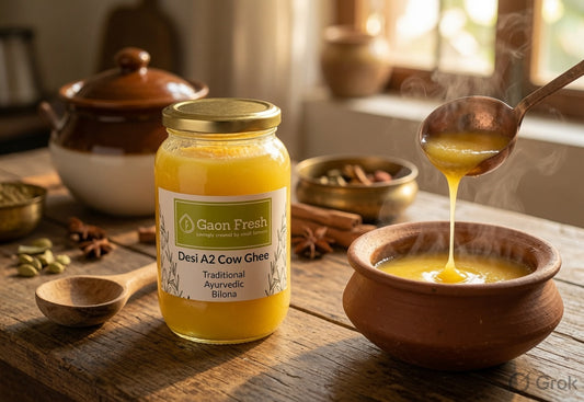 Desi A2 cow ghee (Ayurvedic and bilona) - Gaon Fresh - 500ML