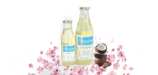 Coconut oil (Nariyal, नारियल) - cold pressed, unrefined, extra virgin - Gaon Fresh - 500ML